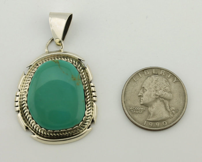 Navajo Necklace .925 Silver Arizona Turquoise Signed Jon McCray C.1980's
