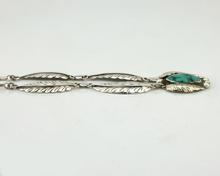 Navajo Necklace 925 Silver Blue Turquoise Artist Signed C Montoya C.80's