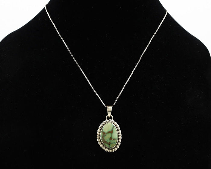 Navajo Necklace 925 Silver Damele Turquoise Native American Artist Signed C.80's
