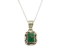 Navajo Necklace .925 Silver Green Variscite Signed Sun C.80's