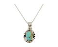 Navajo Necklace 925 Silver Kingman Turquoise Artist Signed Gecko C.90s