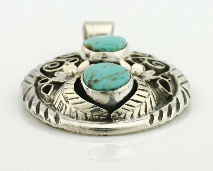 Navajo Necklace .925 Silver Kingman Turquoise Native American C.80's