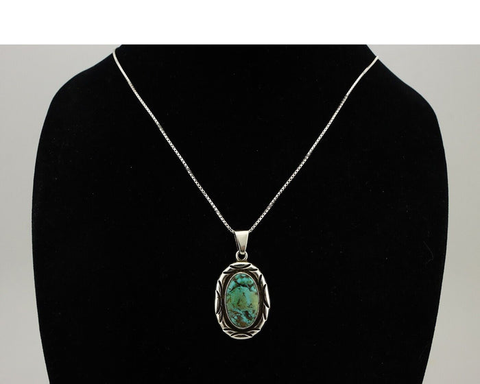 Navajo Necklace 925 Silver Kingman Turquoise Signed C Montoya C.80's