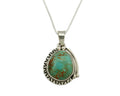 Navajo Necklace .925 Silver Kingman Turquoise Signed Tepee C.1980's