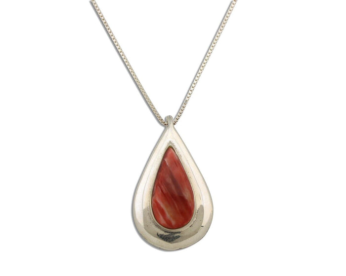 Navajo Necklace 925 Silver Natural Oyster Artist Signed ChaRay Circa 1988