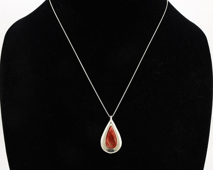 Navajo Necklace 925 Silver Natural Oyster Artist Signed ChaRay Circa 1988