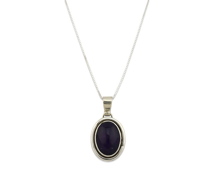Navajo Necklace .925 Silver Natural Sugilite Apache Manufacturing C.80's