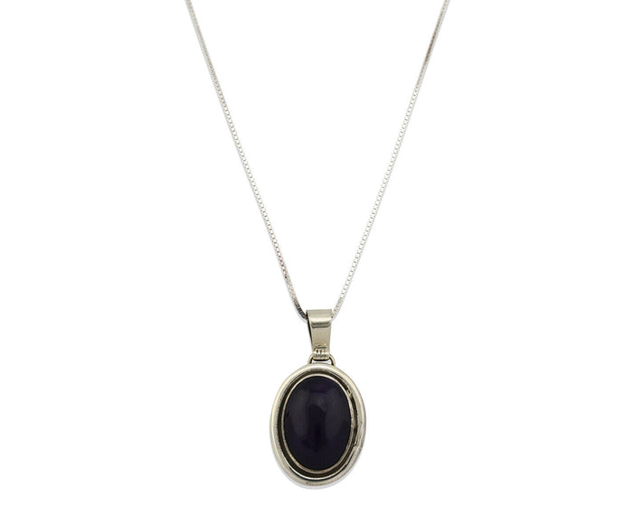 Navajo Necklace .925 Silver Natural Sugilite Apache Manufacturing C.80's
