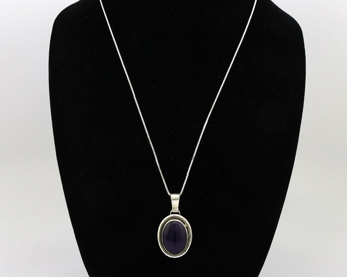 Navajo Necklace .925 Silver Natural Sugilite Apache Manufacturing C.80's