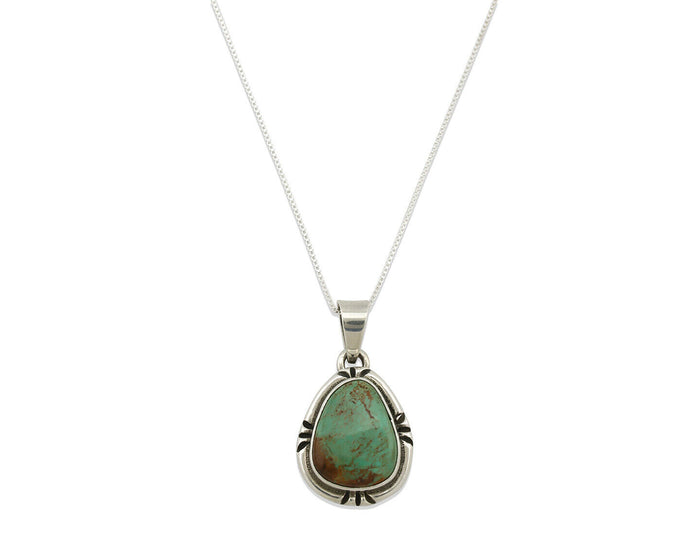 Navajo Pendant .925 Silver Kingman Turquoise Artist Signed Gecko C.80's