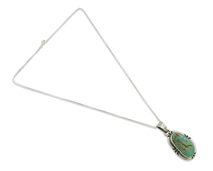 Navajo Pendant .925 Silver Kingman Turquoise Artist Signed Gecko C.80's