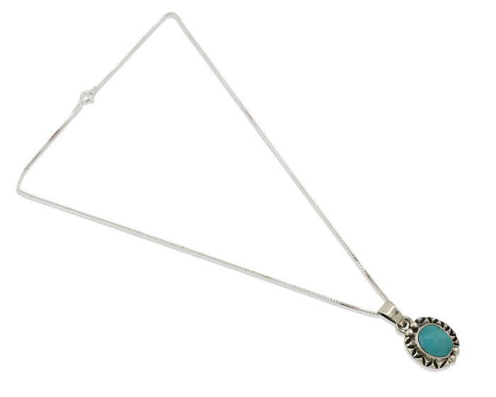 Navajo Pendant .925 Silver Kingman Turquoise Artist Signed Gecko C.80's