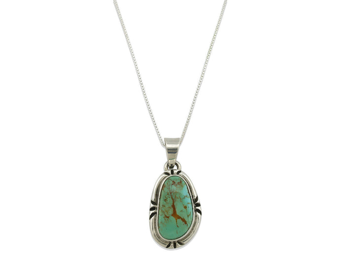 Navajo Pendant .925 Silver Kingman Turquoise Artist Signed Gecko C.80's