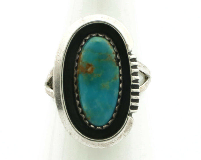 Navajo Ring .925 Silver Arizona Turquoise Native American Artist Handmade C.80's