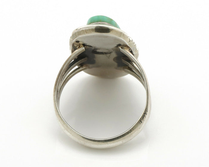 Navajo Ring .925 Silver Arizona Turquoise Native American Artist Handmade C.80's