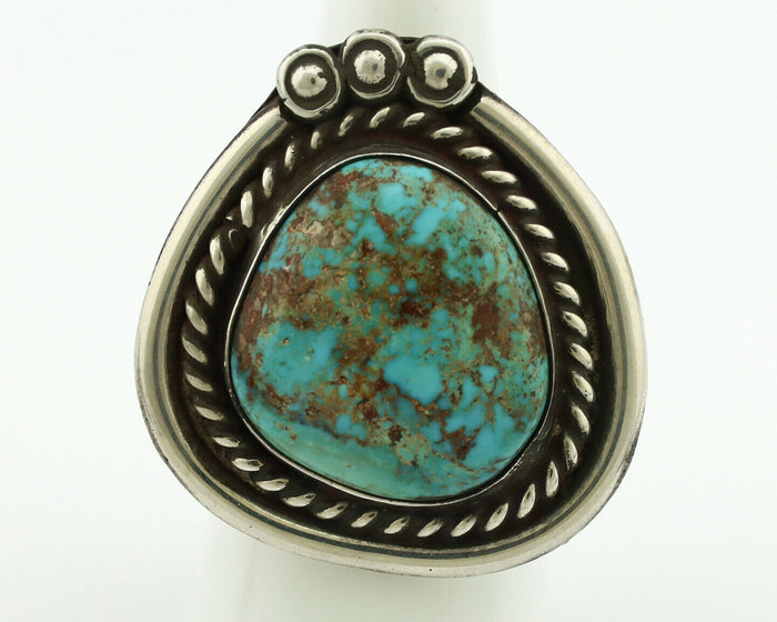 Navajo Ring .925 Silver Bisbee Turquoise Native American Artist C.80's