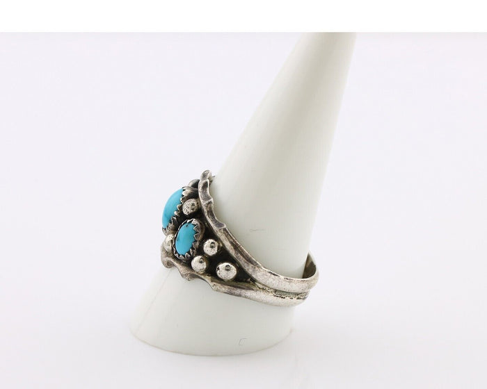 Navajo Ring 925 Silver Blue Artist Signed SkyStone Creations C.80's