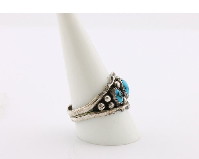 Navajo Ring 925 Silver Blue Artist Signed SkyStone Creations C.80's