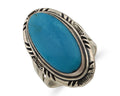 Navajo Ring 925 Silver Blue Gem Turquoise Native American Artist C.80's