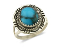 Navajo Ring .925 Silver Blue Southwest Turquoise Native Artist C.1980's