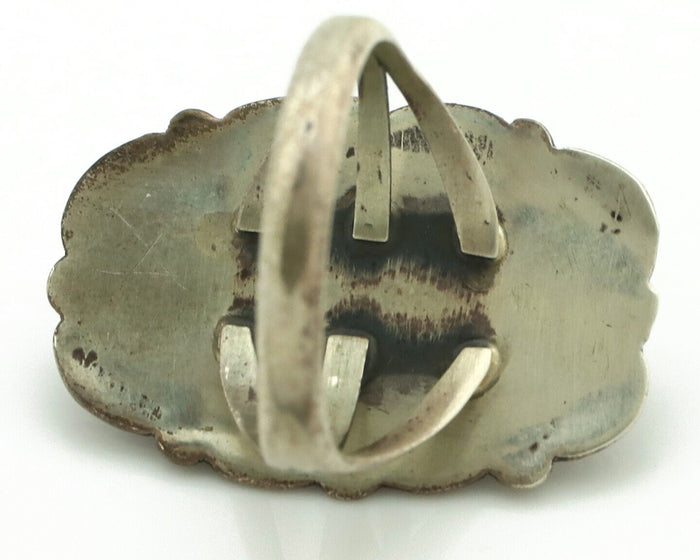 Navajo Ring 925 Silver Blue Turquoise Native American Artist C.80's