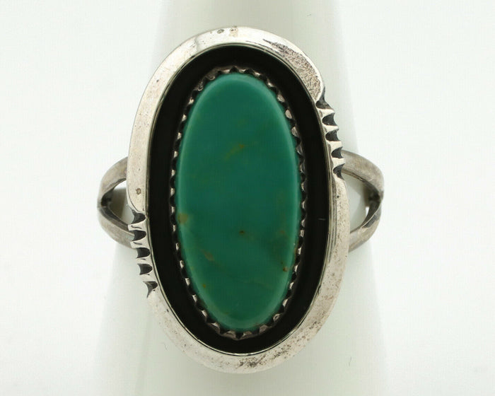Navajo Ring .925 Silver Blue Turquoise Native American Artist Handmade C.80's