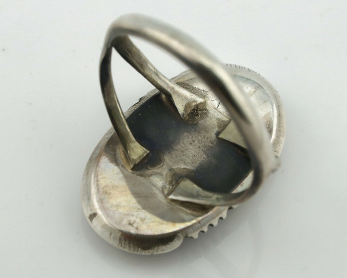 Navajo Ring .925 Silver Blue Turquoise Native American Artist Handmade C.80's