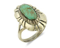 Navajo Ring .925 Silver Green Turquoise Artist Signed M Montoya C.80's