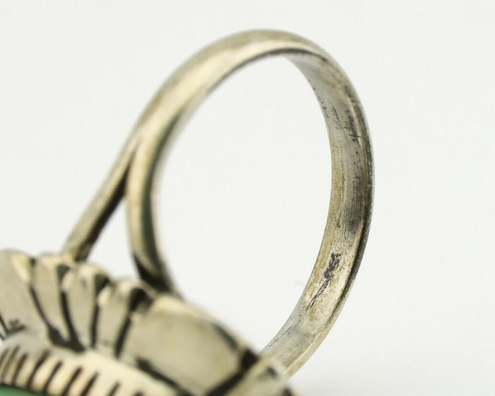 Navajo Ring .925 Silver Green Turquoise Artist Signed M Montoya C.80's