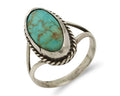 Navajo Ring 925 Silver Kingman Turquoise Artist Native American Signed C.80's
