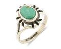 Navajo Ring .925 Silver Kingman Turquoise Artist Signed Gecko C.90's