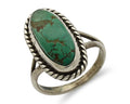 Navajo Ring 925 Silver Kingman Turquoise Artist Signed M Montoya C.80's