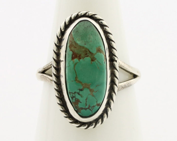 Navajo Ring 925 Silver Kingman Turquoise Artist Signed M Montoya C.80's