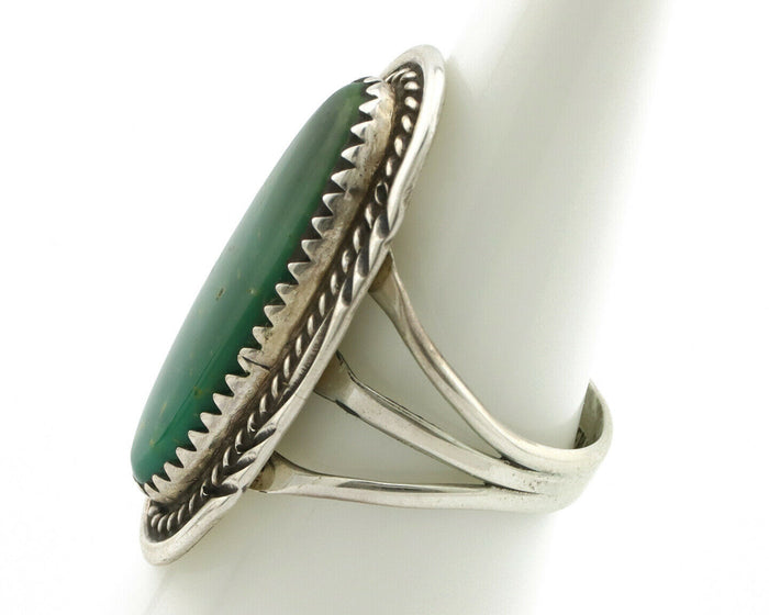 Navajo Ring .925 Silver Kingman Turquoise Native American Artist C.80's