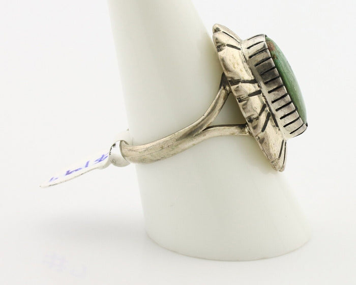 Navajo Ring .925 Silver Manassas Turquoise Artist Signed C Montoya C.80's