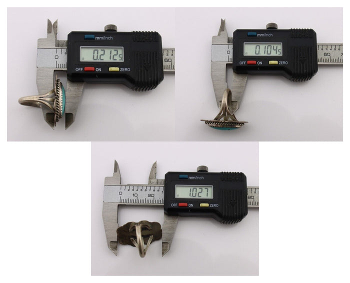 Navajo Ring .925 Silver Manassas Turquoise Native American Artist C.80's