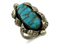 Navajo Ring 925 Silver Morenci Turquoise Native American Artist C.80's