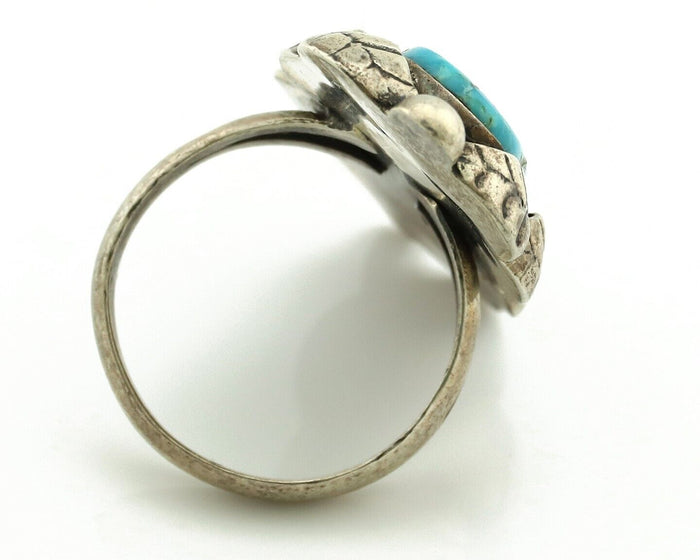 Navajo Ring 925 Silver Morenci Turquoise Native American Artist C.80's