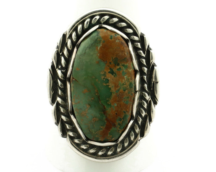 Navajo Ring .925 Silver Natural Aqua Turquoise Signed Apache C.80's