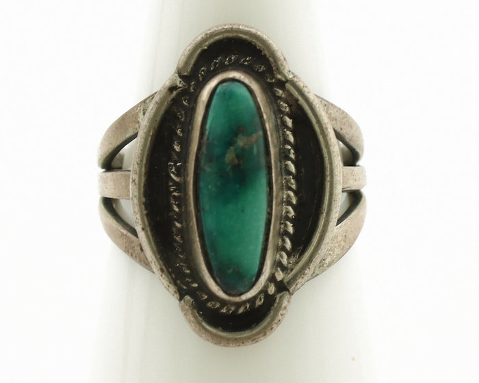 Navajo Ring .925 Silver Natural Blue Turquoise Native American Artist C.1980's