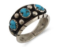 Navajo Ring 925 Silver Natural Blue Turquoise Native American Artist C.80's