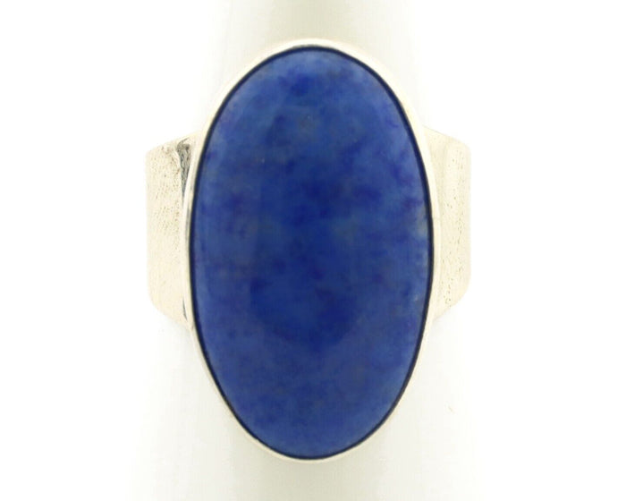 Navajo Ring 925 Silver Natural Lapis Artist Signed Wilbur Musket Jr C.80's