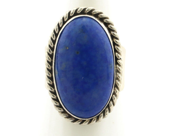 Navajo Ring 925 Silver Natural Lapis Artist Signed Wilbur Musket Jr C.80's