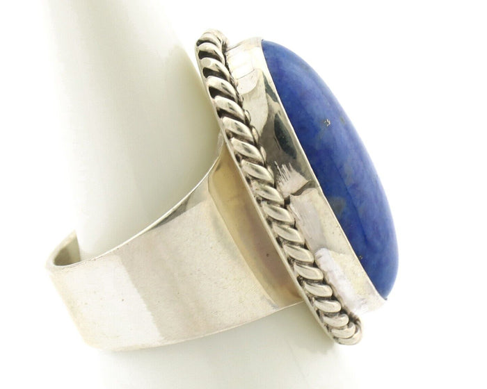 Navajo Ring 925 Silver Natural Lapis Artist Signed Wilbur Musket Jr C.80's