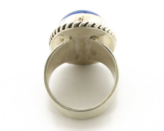 Navajo Ring 925 Silver Natural Lapis Artist Signed Wilbur Musket Jr C.80's