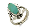 Navajo Ring .925 Silver Natural Mined Turquoise Artist Signed Gecko C.80's