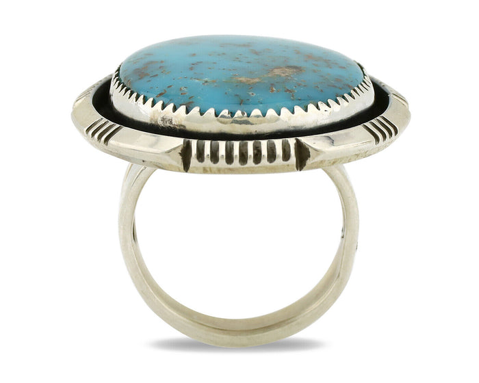 Navajo Ring 925 Silver Natural Southwest Turquoise Signed William Denetdale C80s