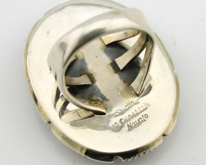 Navajo Ring 925 Silver Natural Southwest Turquoise Signed William Denetdale C80s