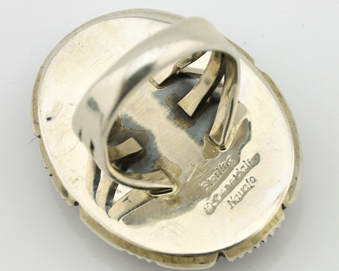 Navajo Ring 925 Silver Natural Southwest Turquoise Signed William Denetdale C80s