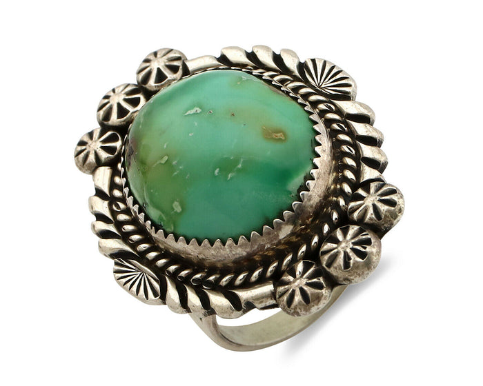 Navajo Ring .925 Silver Royston Turquoise Native American Artist C.80's